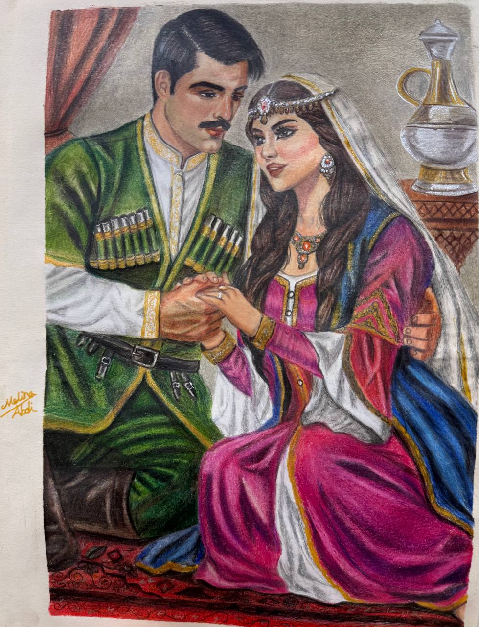 آموزش نقاشی سیاه قلم ملینا عبدی